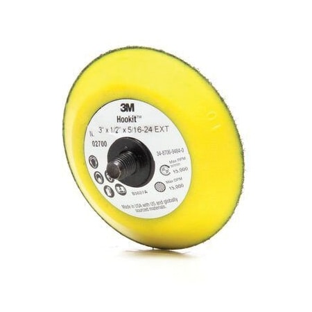 3M 3M Hookit Disc Pad 02700, 3 in x 1/2 in 5/16-24 External 7100001985